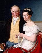 Christoffer Wilhelm Eckersberg Greve Preben Bille-Brahe og hans anden hustru Johanne Caroline, fodt Falbe oil